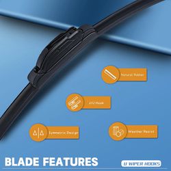 26” + 16” BEST Windshield Wiper Blade J&U Hook Front Car Original Equipment Replacement New Sealed NIB