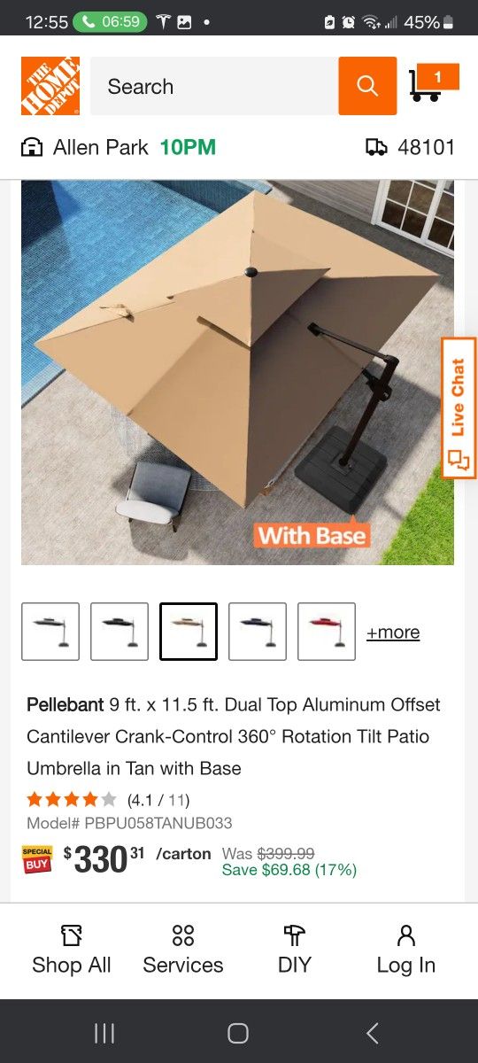 Umbrella Solar Retractable