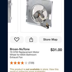 Broan Exhausted Fan Motor 