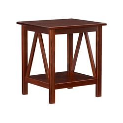 Linon Titian Wood End Table in Brown