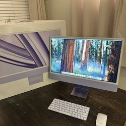 2023 Apple iMac 24-inch purple m3 processor 8gb RAM 256gb SSD complete still with apple warranty