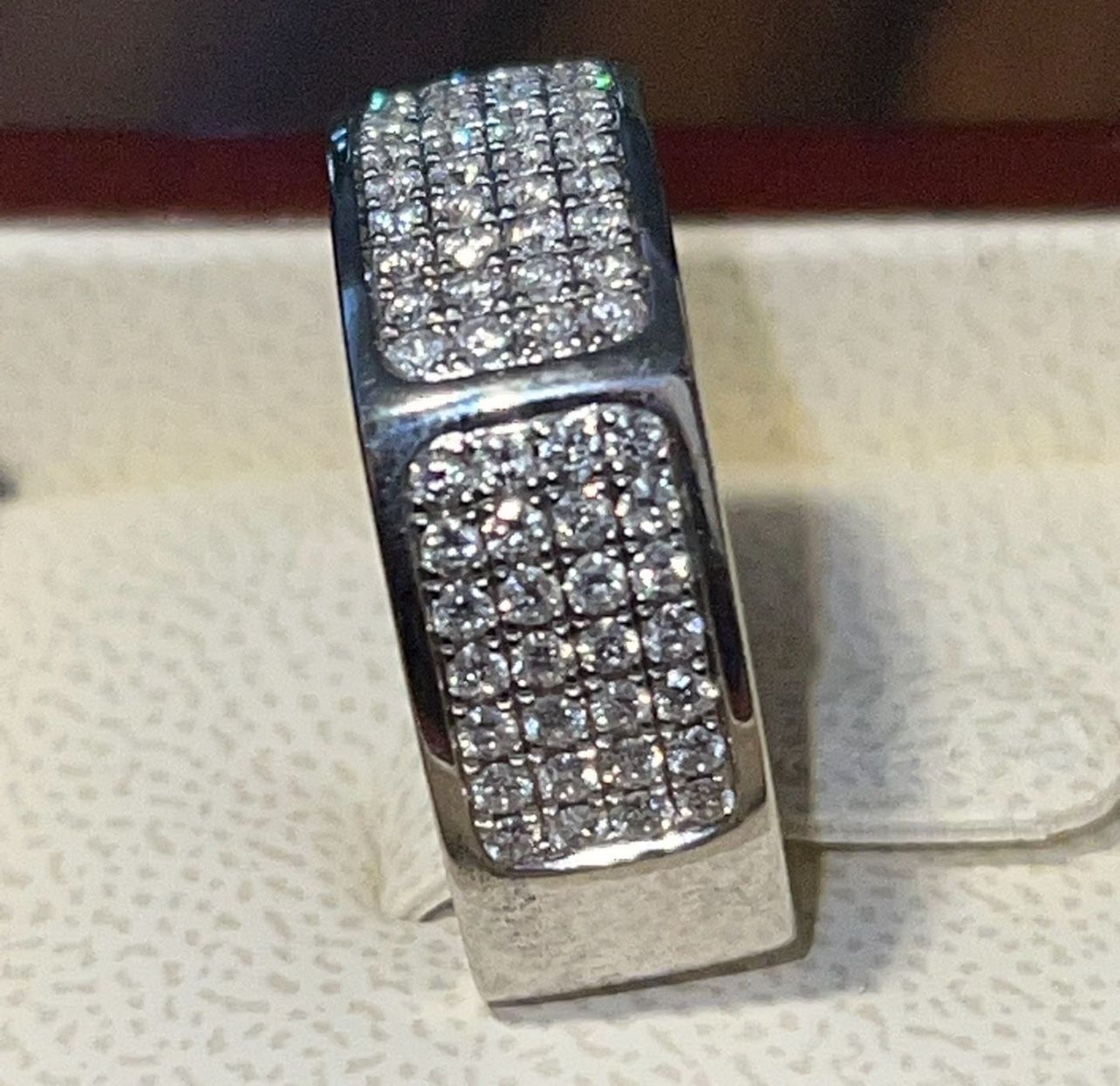 Men’s  14k  White Gold Diamond WEDDING Band Ring With 2 Ctw Diamonds, VS1, F Color & Clarity, Round Brilliant Diamonds Size 9 To 10 NEW