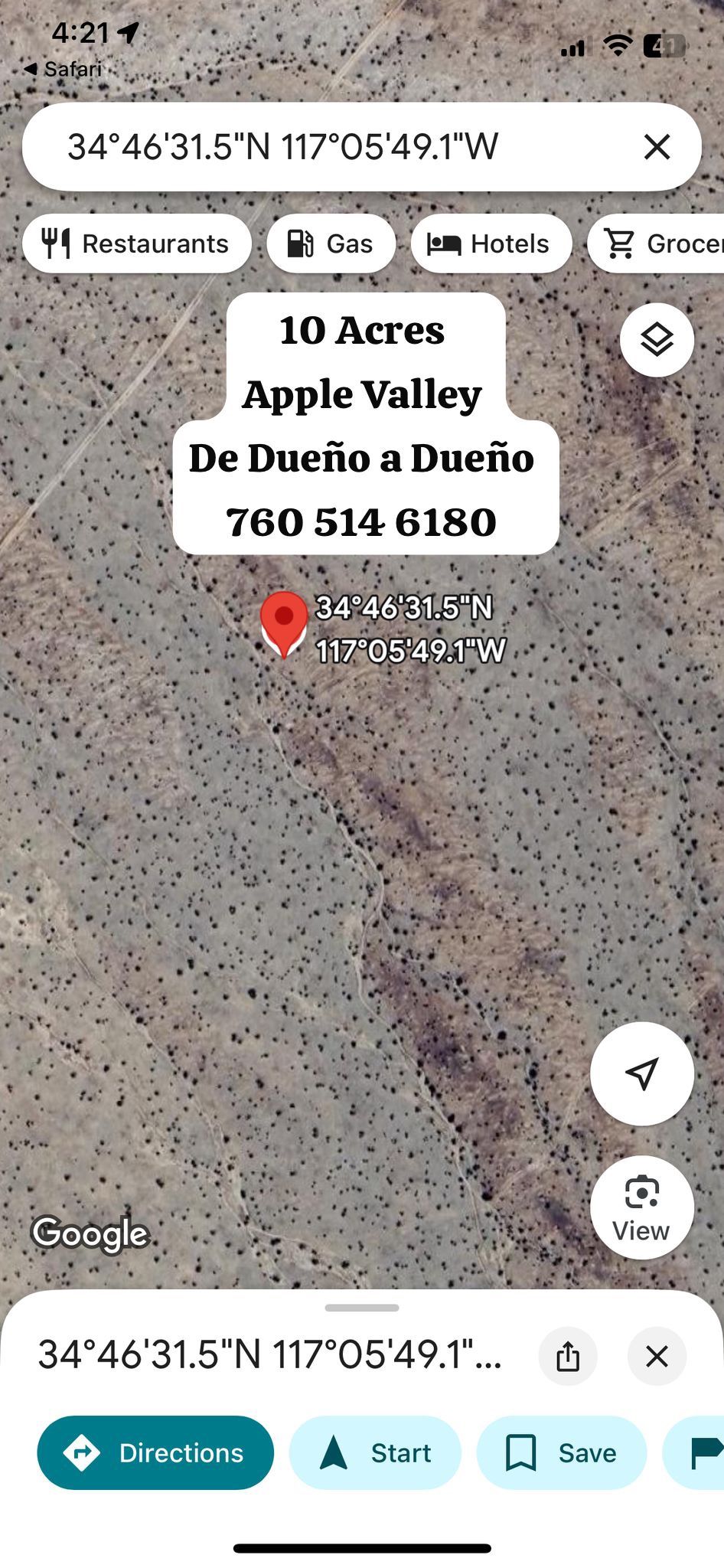 10 Acres En Apple Valley De Venta Land For Sale De Dueño A Dueño