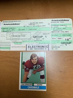 Dan Dierdorf autograph and card