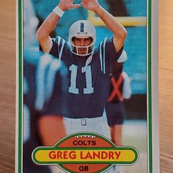 1980 Topps Greg Landry #265 Indianapolis Colts Vintage Football Card