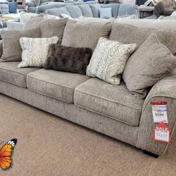 Olin Chocolate Living Room Set Sofa and Loveseat Finance and Delivery Available 