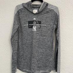 NY YANKEES HOODIE PULLOVER WOMENS  SHIRT MAJESTIC MLB BASEBALL