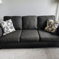 Stylish Gray Herringbone Couch - Great Condition!
