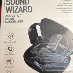 Sound Wizard M74 Bluetooth Earbuds Black Noise Cancelling 8D Sound