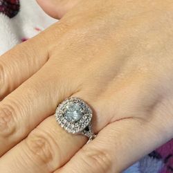 3.52 Ct Vvs 1 =:Blue White Round Moissanite Diamond Engagement Ring 925 Silver