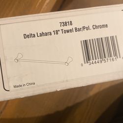 New Unopened Box Towel Bar 18” Chrome