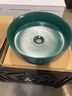 New Bathroom Round Ceramic Circular Vessel Bathroom Sink Above Counter Sink Bathroom Vessel Sink