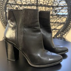 Black Leather Ankle Boots