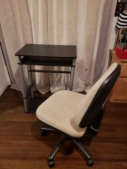 Small black desk and chair