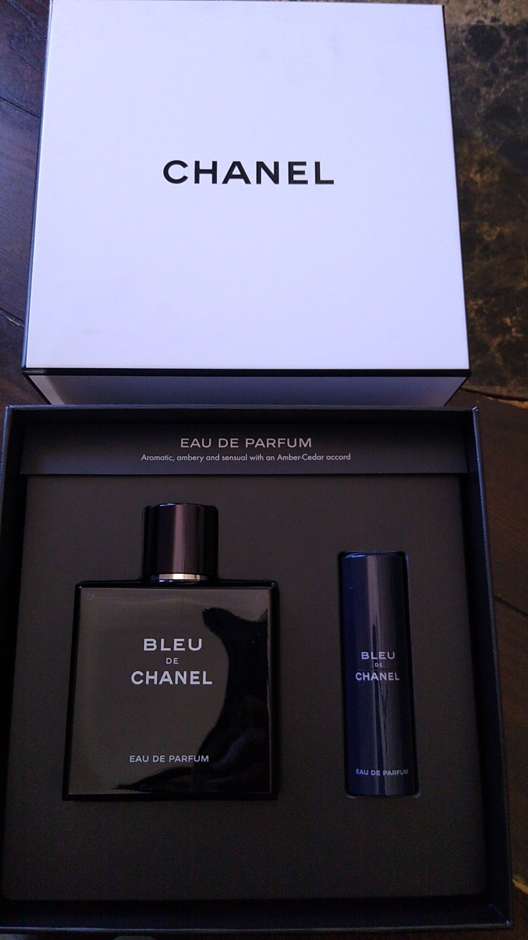 Bleu Chanel parfume big bottle 150 ml and travel perfume