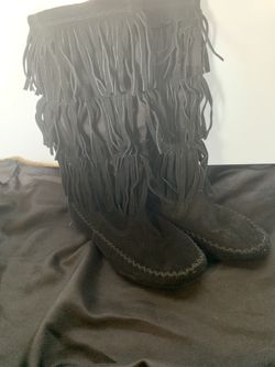 Suede Fringe Boots