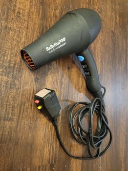 Hair Dryer, BaByliss PRO Porcelain Ceramic Hair Dryer BP6685N, Black w/ Orange Accents
