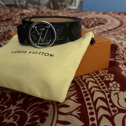 Black And Silver Louis Vuitton Belt 