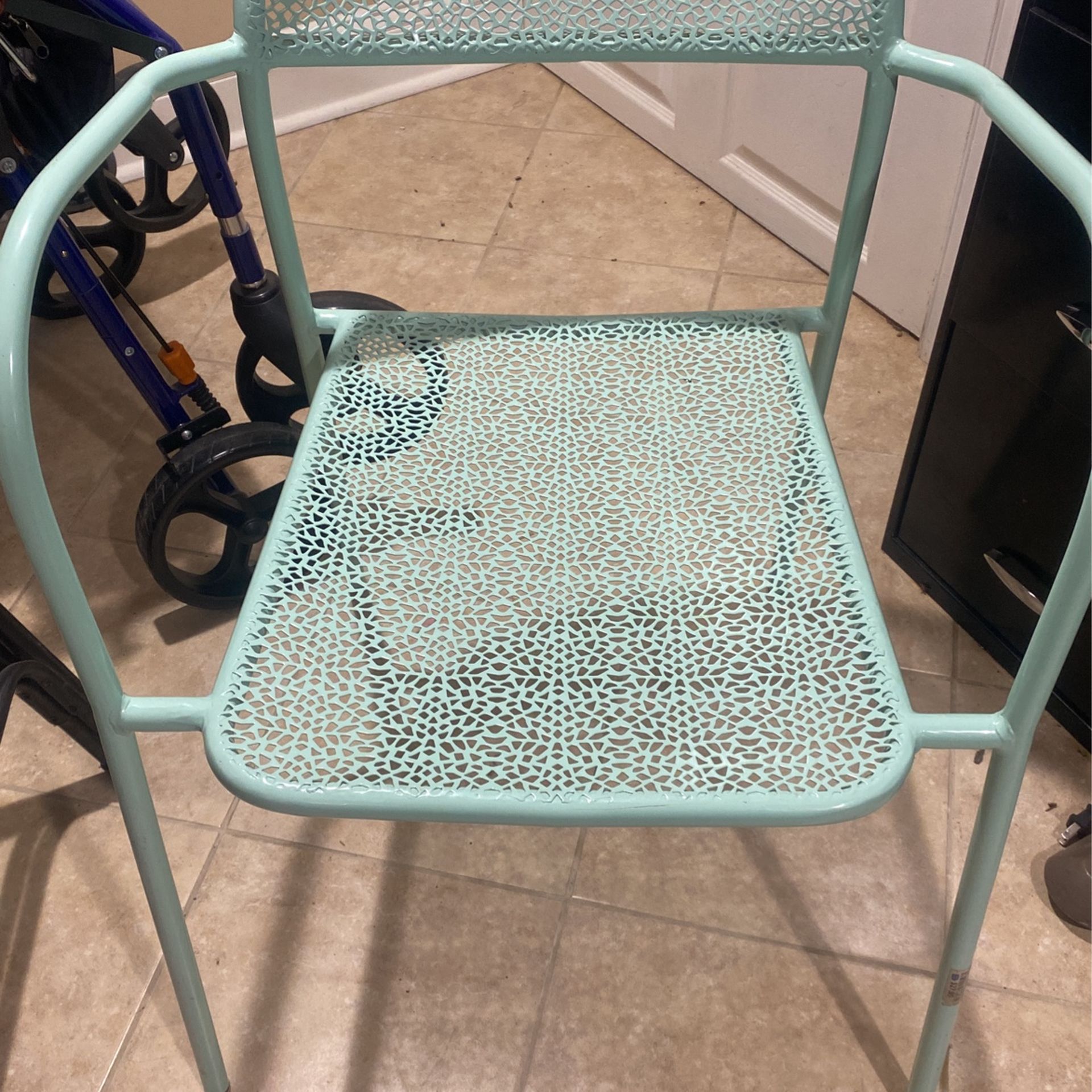 Outside Metal Teal Chair