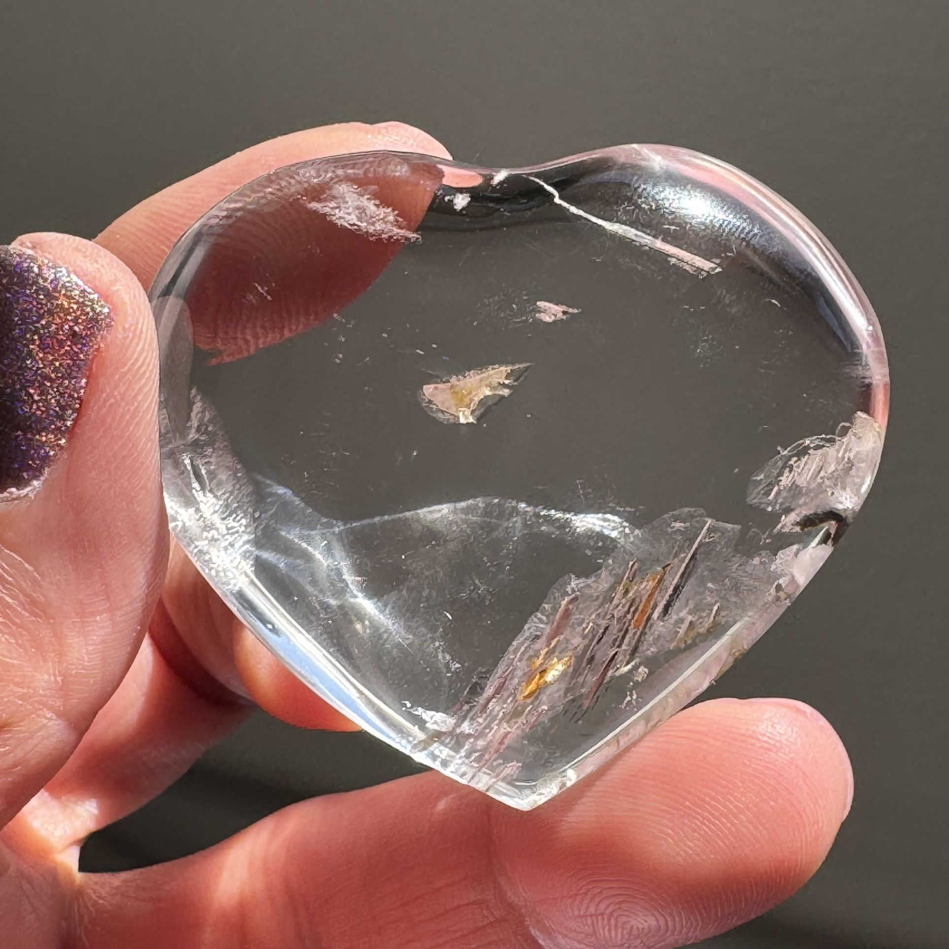 Natural Clear Quartz Heart