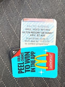 McDonald's Monopoly Baltic Avenue #902 Game Piece