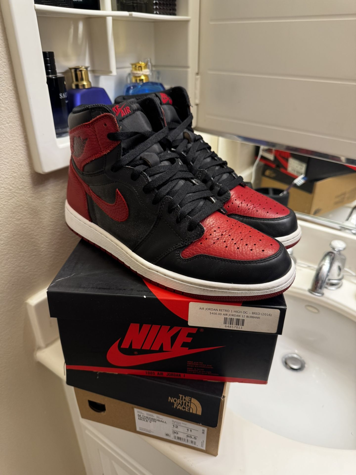 Men’s Jordan Retro 1 Bred Size 12 2016