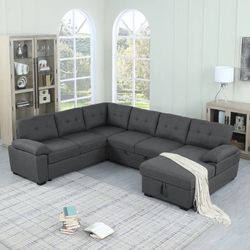 Extended Sleeper Pull Out Sofa Bed Sectional Couch