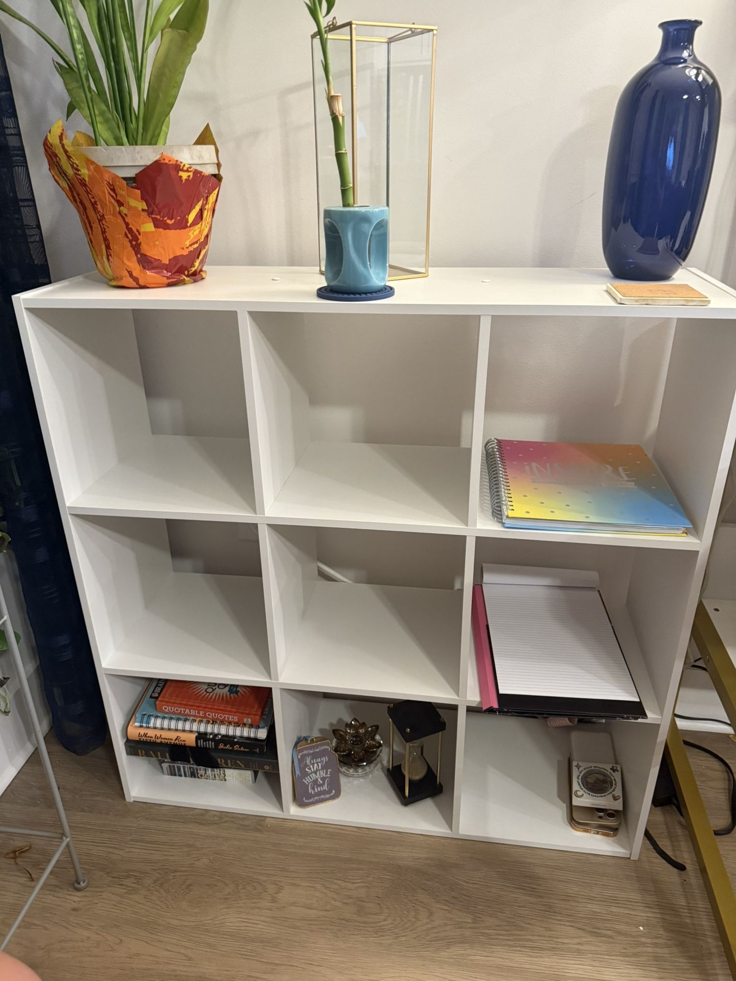 White 9 Block Bookcase 