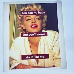 Iron On Heat Transfer  Good For T-shirts Sweaters Jackets T Shirt Design Size Is About 12x10  Marilyn Monroe  #595