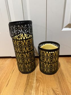 Outdoor Backyard Porch Candle Set Home Decor (Battery) - Bundle of 2 