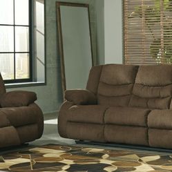 Tulen Chocolate Reclining Living Room Set

