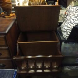 Very Sturdy Old School End Table With Storage