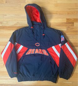 Chicago Bears Mitchell & Ness Pullover Jacket NFL Hooded Coat Men’s Size L