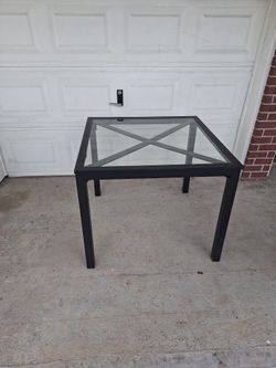 Indoor-Outdoor Metal With Glass Table.