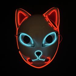 New cat anime cosplay Mask Lights Up And Blinking Great For Parties  Or Halloween 