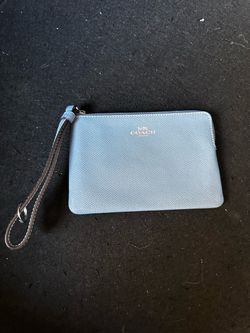 Coach Light Blue Leather Wristlet