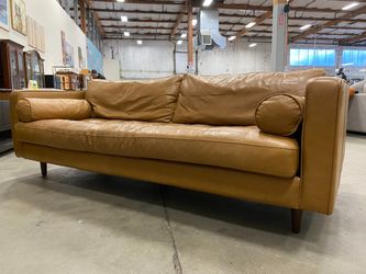 ARTICLE Sven Tufted Brown Leather Sofa