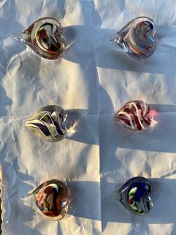 Glass Eye Studio Heart Of Fire Hand Blown Glass Paperweights