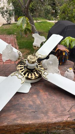Ceiling fan with led glass lighting