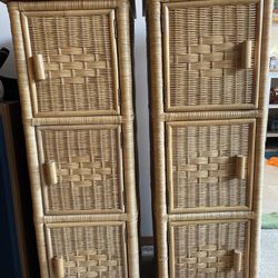 Gorgeous, Wicker Shelves With Doors