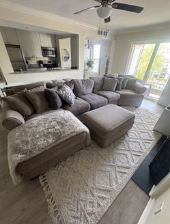 5 piece Sectional Sofa Couch with Chaise and Ottoman