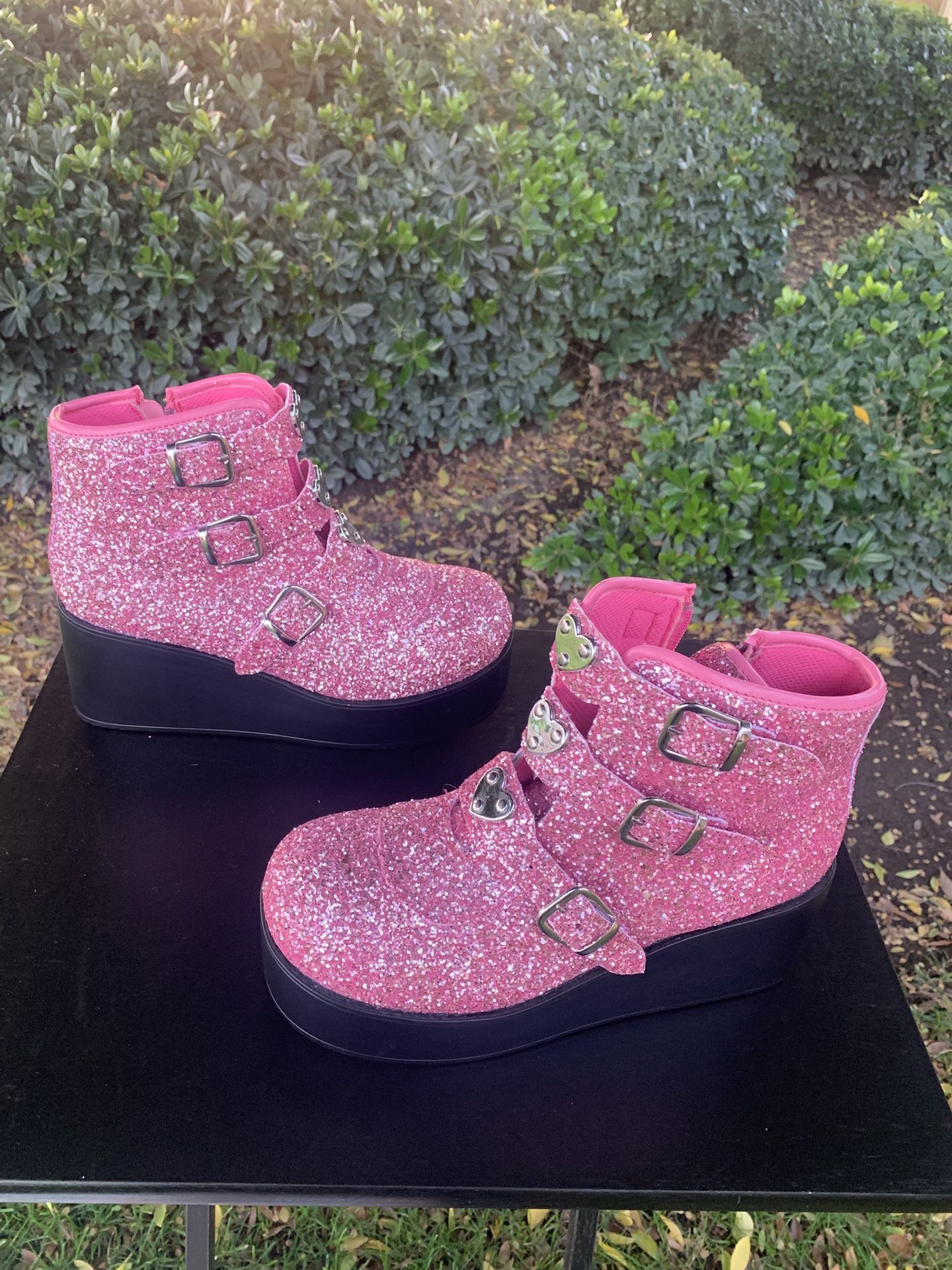 Pink Sparkly Boots size 9