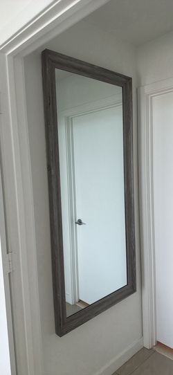 Full Body Mirror Gray Wood (53 x 29 inch)