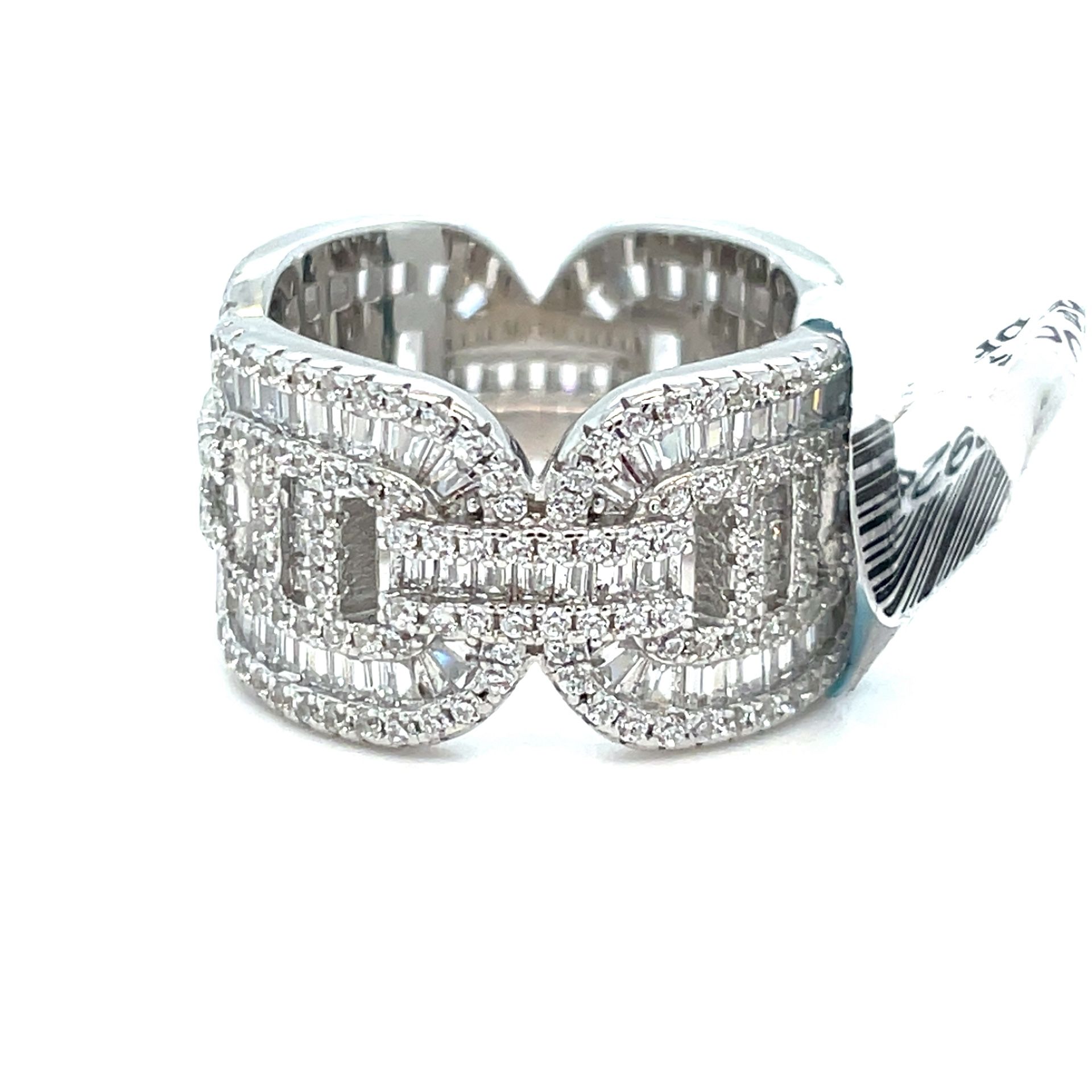 925 Sterling Silver CZ Gucci Mariner Style Ring 7.76g Size 7 200928/9