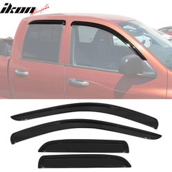 Fits 2002-2009 Dodge Ram 1500 2500 3500 Quad/Crew Cab Acrylic Window Visors 4PCS