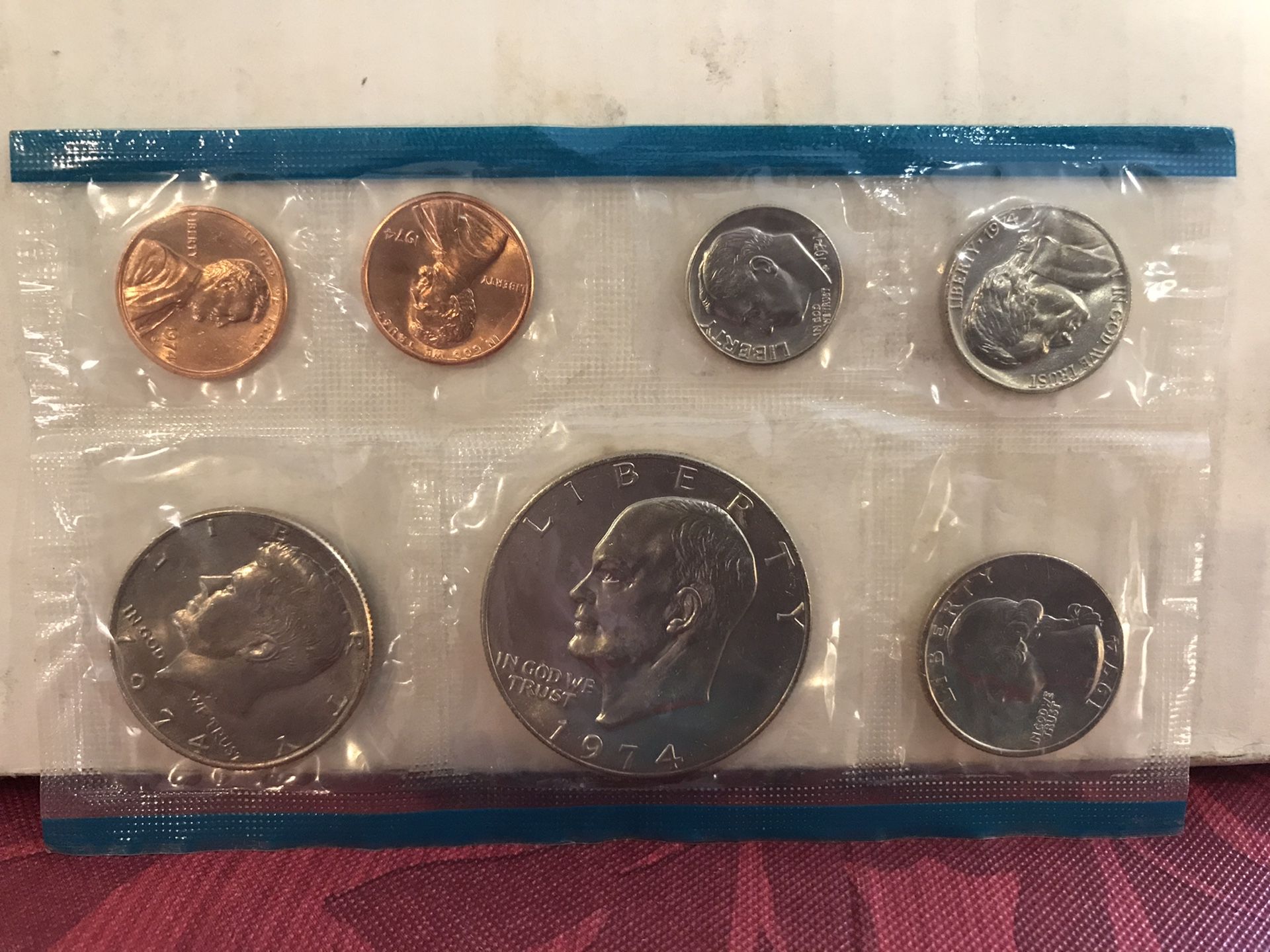1974 U.S. 7 piece coin set in original packaging