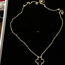 necklace Clover 14k Gold Plating Baño De Oro Collar