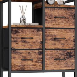 Modern 5 Drawer Brown Dresser