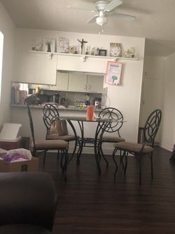 Glass Found Table & Chairs $150