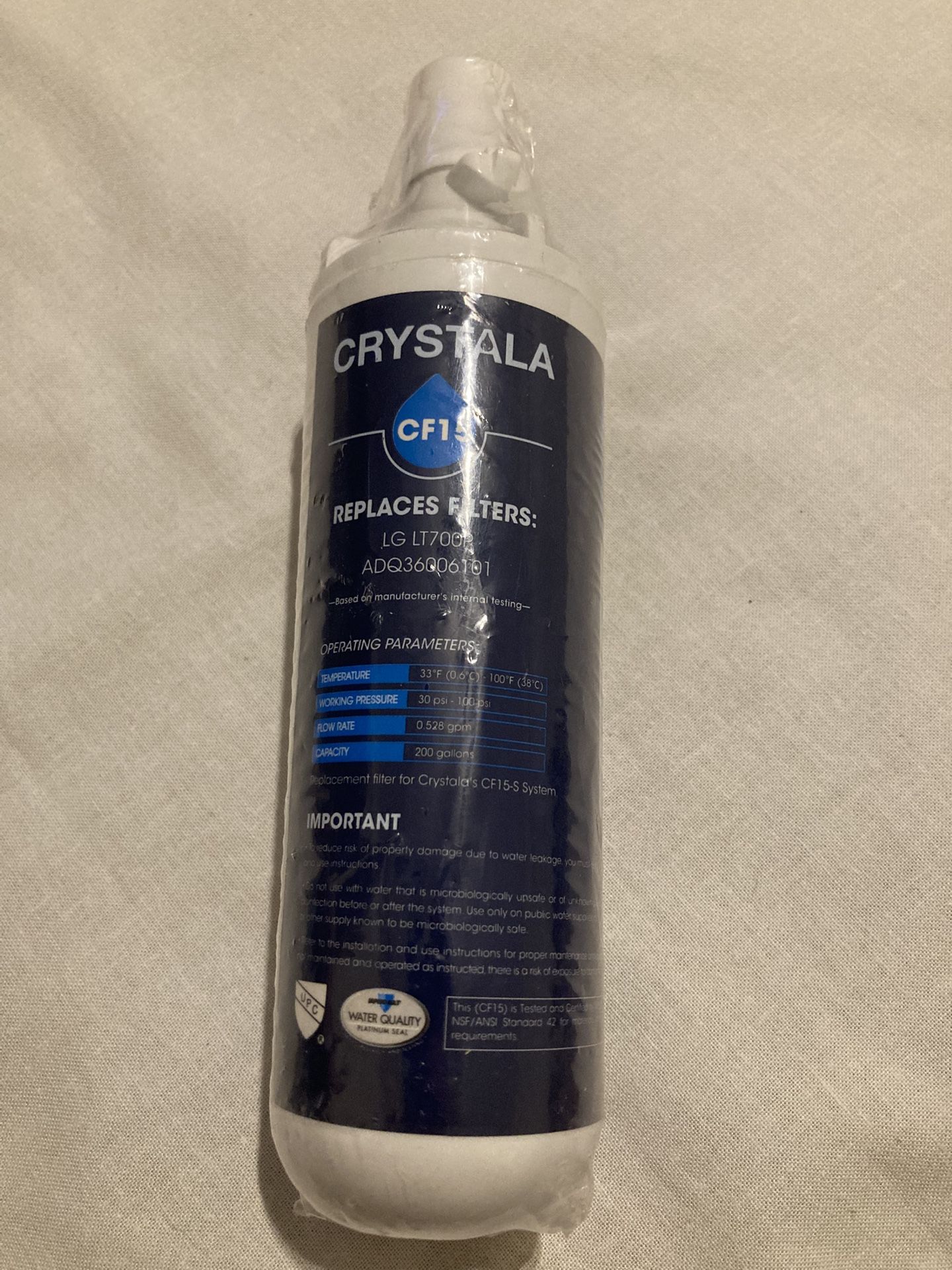 Crystala CF15 Refrigerator Water Filter Replacement for LG